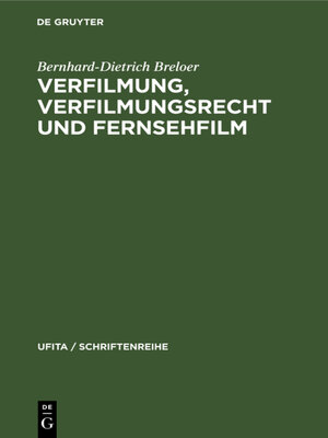 cover image of Verfilmung, Verfilmungsrecht und Fernsehfilm